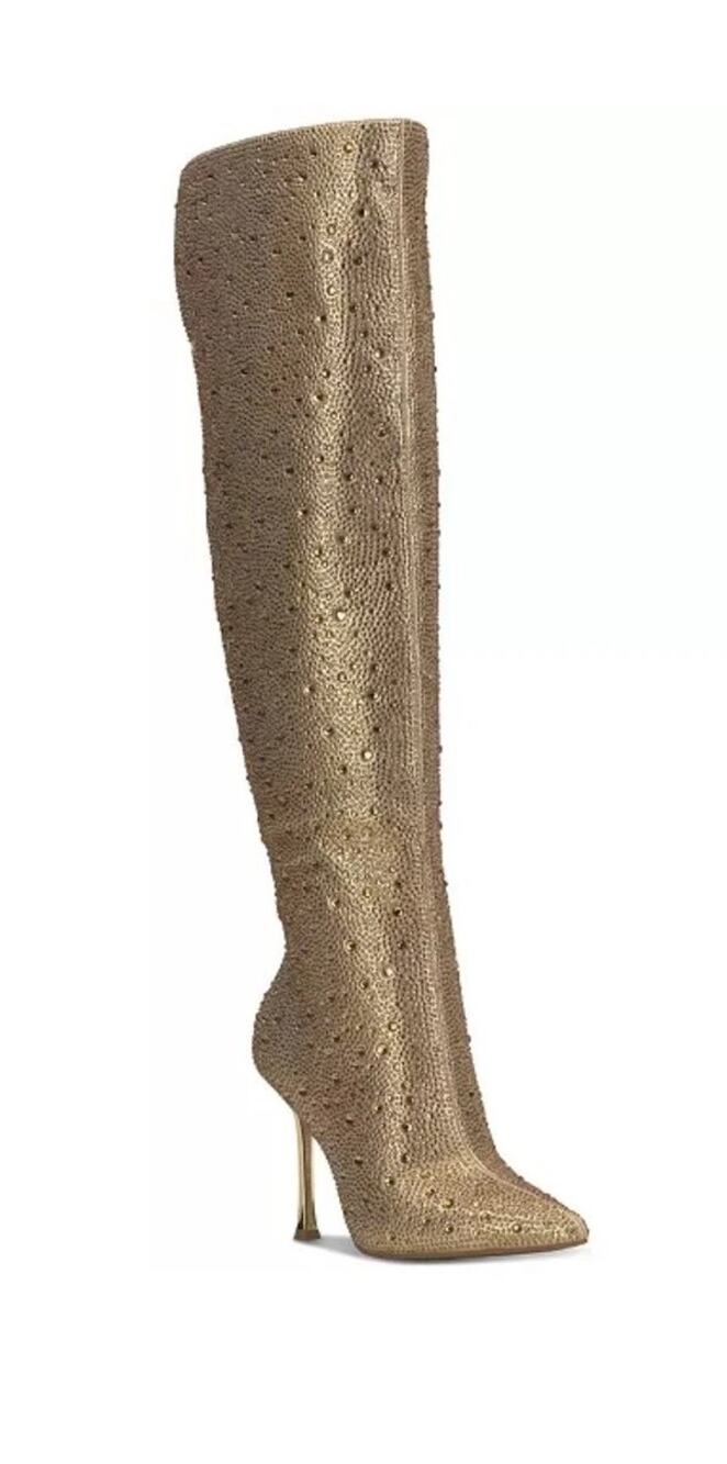 I.N.C. International Concepts Saveria Over Knee Boots Gold Bling SZ 5‎ MSRP $199
